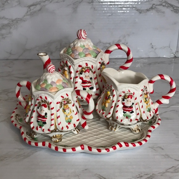 Cracker Barrel Holiday Vintage Cracker Barrel Candy Cane Lane Tea